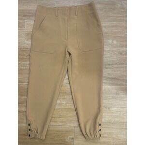 Veronica Beard Womens Size 8 Cropped Khaki Pants Ankle Buttons‎ Career
